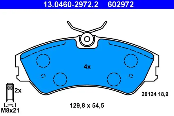 Handler.Part Brake pad set, disc brake ATE 13046029722 1