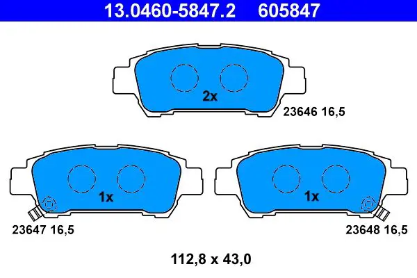 Handler.Part Brake pad set, disc brake ATE 13046058472 1