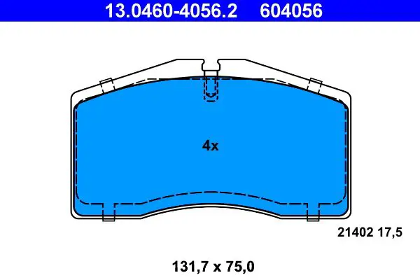 Handler.Part Brake pad set, disc brake ATE 13046040562 1