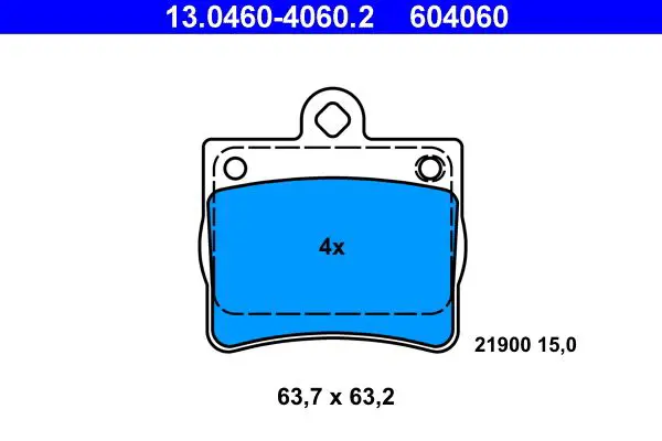 Handler.Part Brake pad set, disc brake ATE 13046040602 1