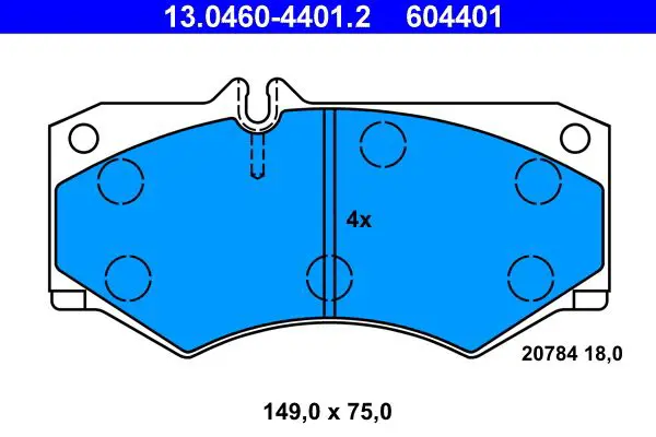 Handler.Part Brake pad set, disc brake ATE 13046044012 1