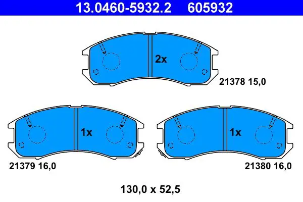 Handler.Part Brake pad set, disc brake ATE 13046059322 1