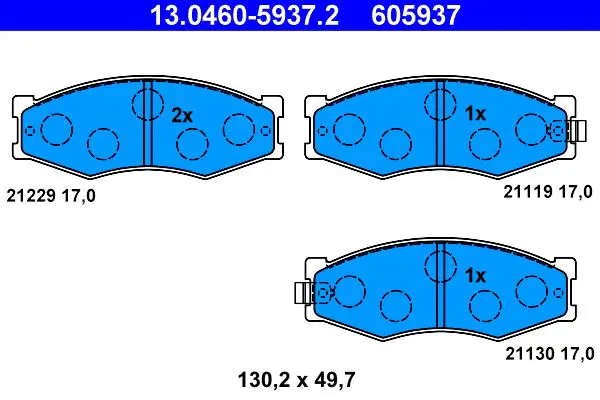 Handler.Part Brake pad set, disc brake ATE 13046059372 1