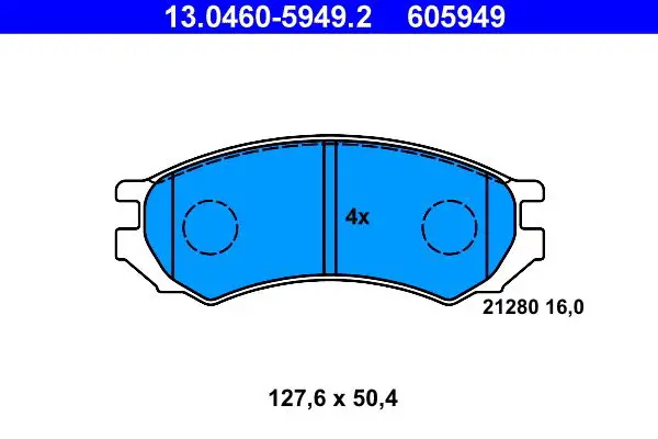 Handler.Part Brake pad set, disc brake ATE 13046059492 1