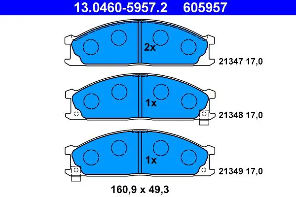 Handler.Part Brake pad set, disc brake ATE 13046059572 1