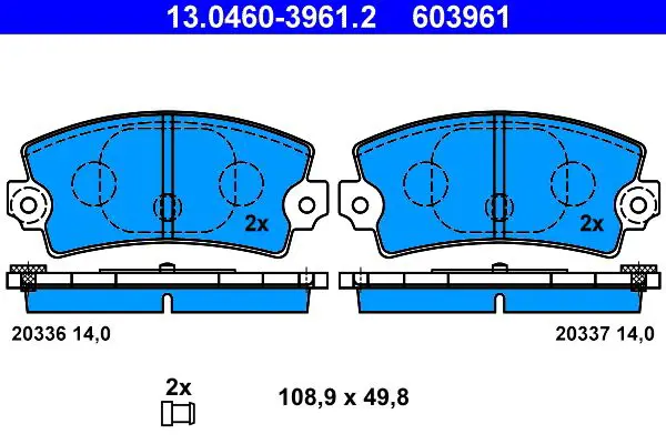 Handler.Part Brake pad set, disc brake ATE 13046039612 1