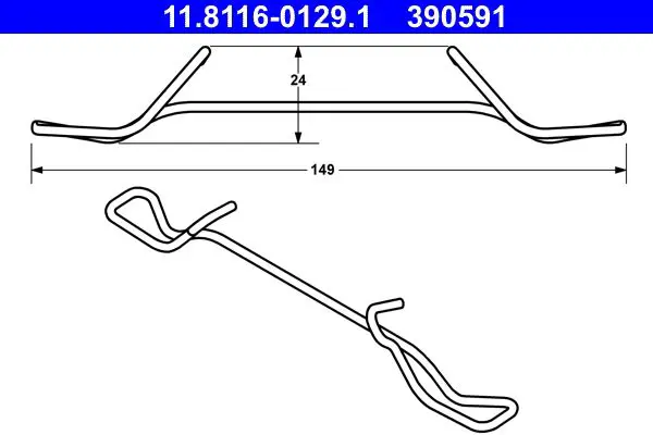 Handler.Part Spring, brake caliper ATE 11811601291 1