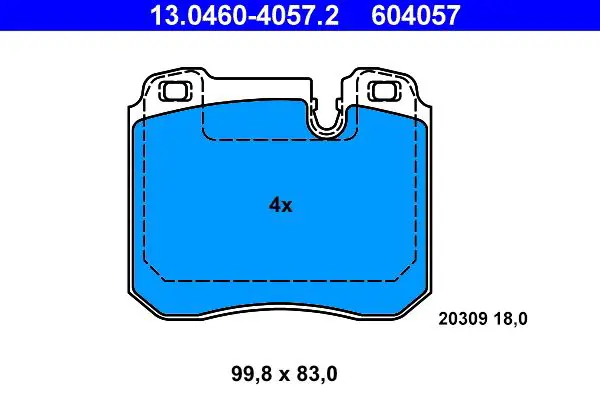 Handler.Part Brake pad set, disc brake ATE 13046040572 1