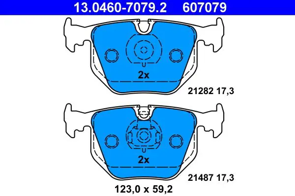 Handler.Part Brake pad set, disc brake ATE 13046070792 1