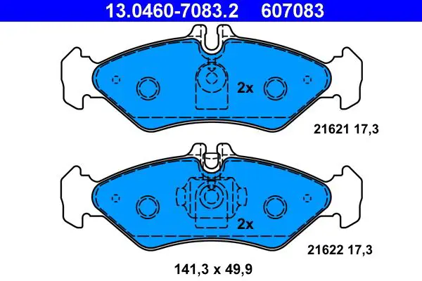 Handler.Part Brake pad set, disc brake ATE 13046070832 1