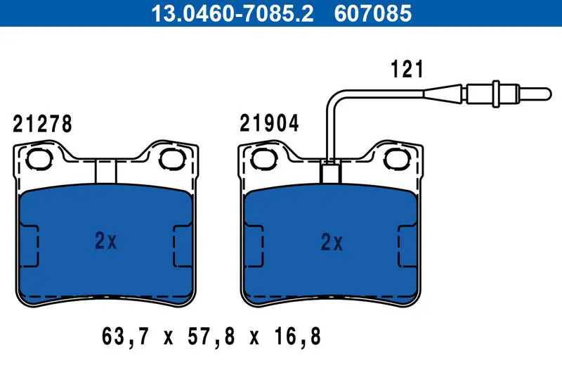 Handler.Part Brake pad set, disc brake ATE 13046070852 1