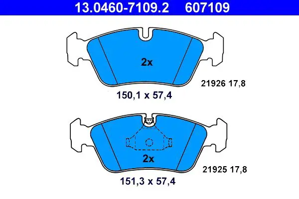 Handler.Part Brake pad set, disc brake ATE 13046071092 1