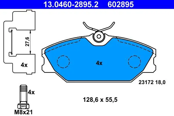 Handler.Part Brake pad set, disc brake ATE 13046028952 1