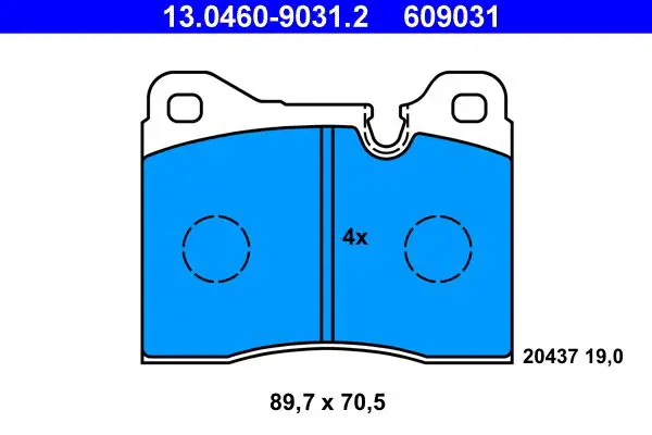 Handler.Part Brake pad set, disc brake ATE 13046090312 1