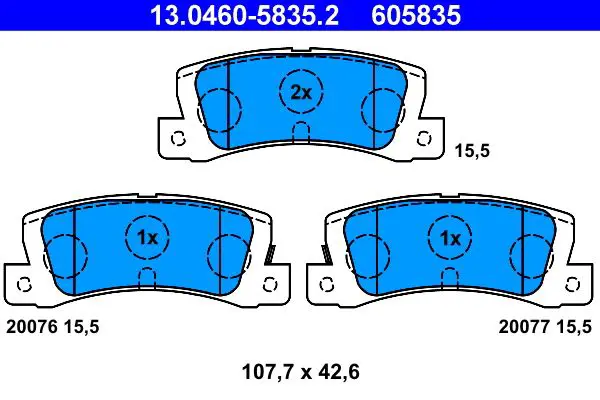 Handler.Part Brake pad set, disc brake ATE 13046058352 1