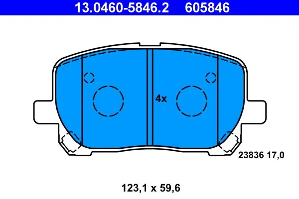 Handler.Part Brake pad set, disc brake ATE 13046058462 1