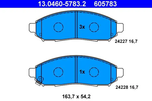 Handler.Part Brake pad set, disc brake ATE 13046057832 1