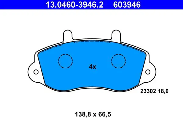 Handler.Part Brake pad set, disc brake ATE 13046039462 1