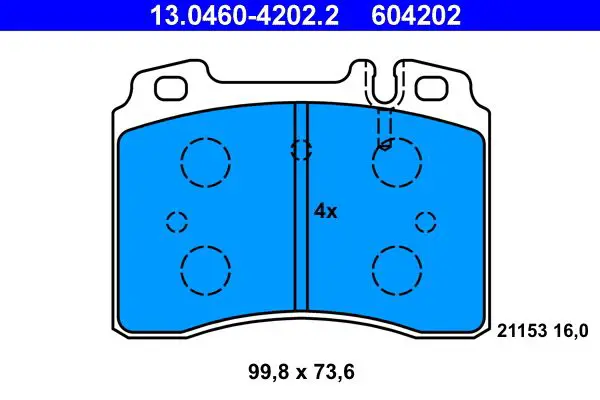 Handler.Part Brake pad set, disc brake ATE 13046042022 1