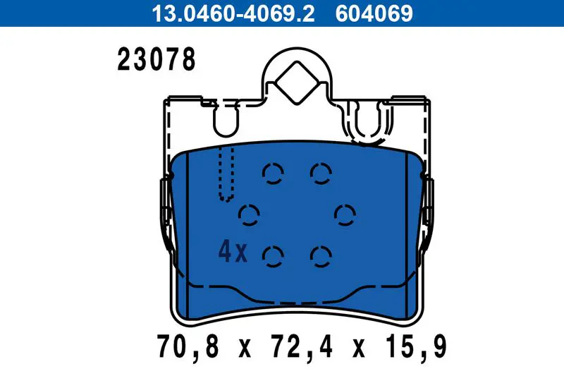 Handler.Part Brake pad set, disc brake ATE 13046040692 1