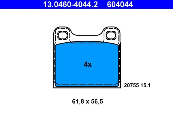 Handler.Part Brake pad set, disc brake ATE 13046040442 1