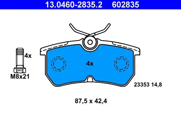 Handler.Part Brake pad set, disc brake ATE 13046028352 1