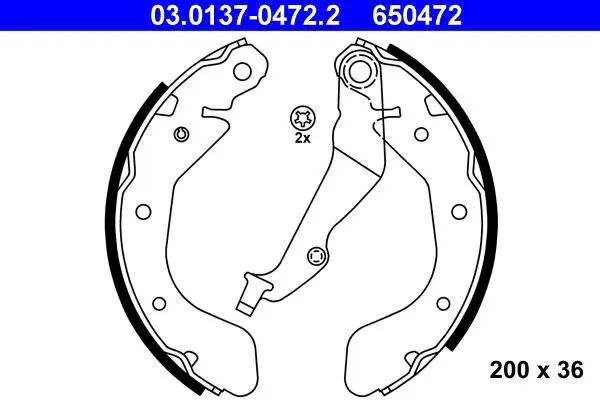 Handler.Part Brake shoe set ATE 03013704722 1