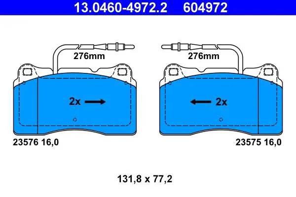 Handler.Part Brake pad set, disc brake ATE 13046049722 1