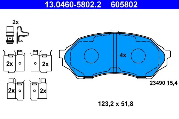 Handler.Part Brake pad set, disc brake ATE 13046058022 1