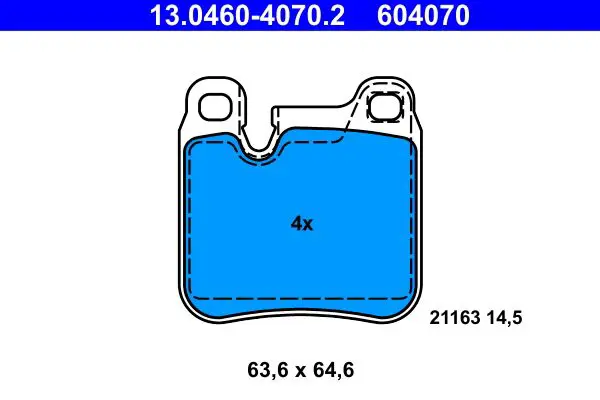 Handler.Part Brake pad set, disc brake ATE 13046040702 1