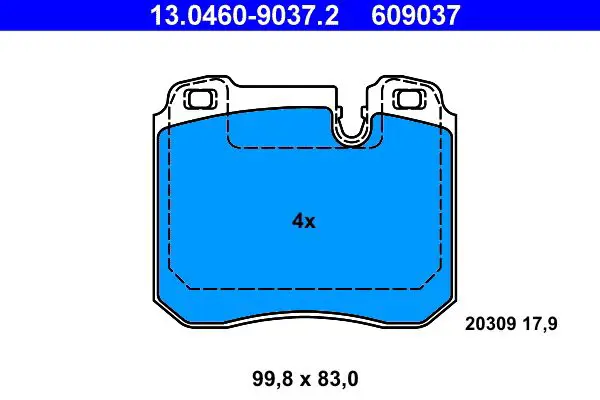 Handler.Part Brake pad set, disc brake ATE 13046090372 1