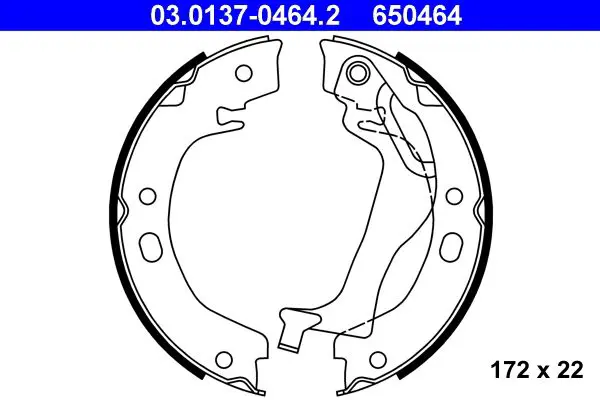 Handler.Part Brake shoe set, parking brake ATE 03013704642 1