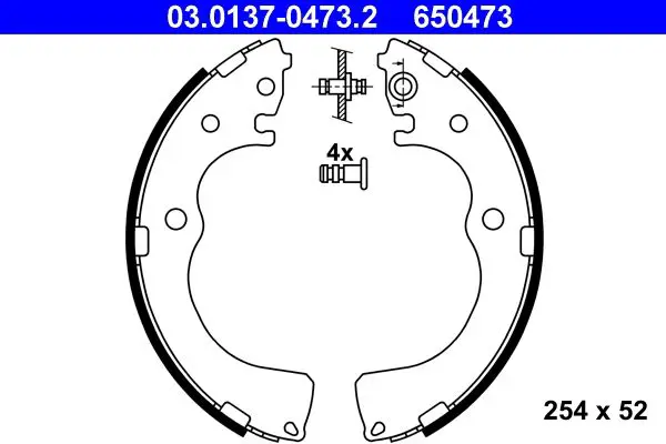 Handler.Part Brake shoe set ATE 03013704732 1