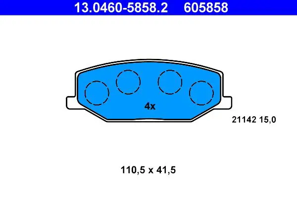 Handler.Part Brake pad set, disc brake ATE 13046058582 1