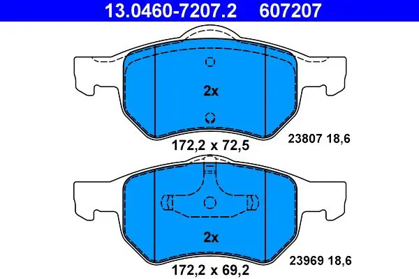 Handler.Part Brake pad set, disc brake ATE 13046072072 1