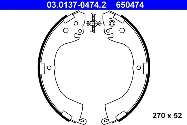 Handler.Part Brake shoe set ATE 03013704742 1