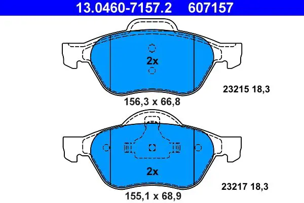 Handler.Part Brake pad set, disc brake ATE 13046071572 1