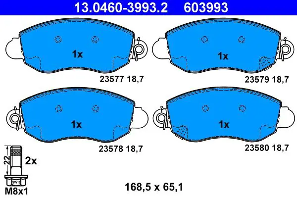 Handler.Part Brake pad set, disc brake ATE 13046039932 1