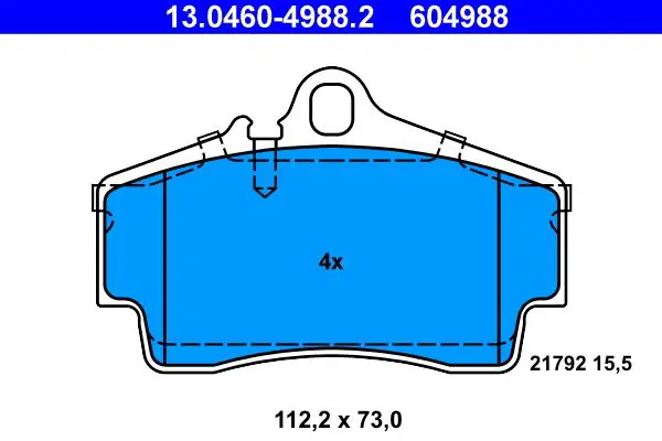 Handler.Part Brake pad set, disc brake ATE 13046049882 1