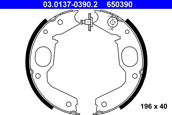 Handler.Part Brake shoe set, parking brake ATE 03013703902 1