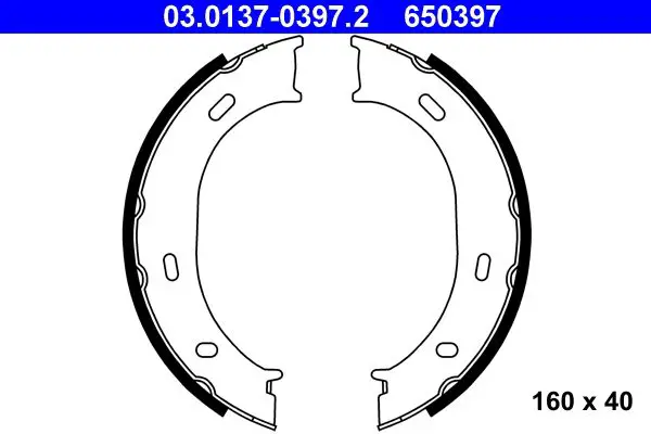 Handler.Part Brake shoe set, parking brake ATE 03013703972 1