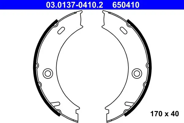 Handler.Part Brake shoe set, parking brake ATE 03013704102 1