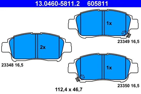 Handler.Part Brake pad set, disc brake ATE 13046058112 1