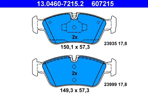 Handler.Part Brake pad set, disc brake ATE 13046072152 1