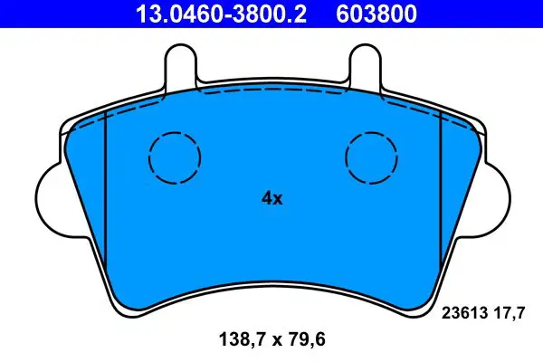 Handler.Part Brake pad set, disc brake ATE 13046038002 1