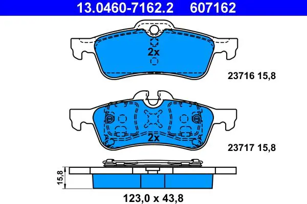 Handler.Part Brake pad set, disc brake ATE 13046071622 1