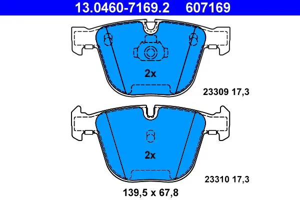 Handler.Part Brake pad set, disc brake ATE 13046071692 1