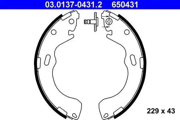 Handler.Part Brake shoe set ATE 03013704312 1