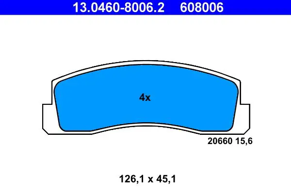 Handler.Part Brake pad set, disc brake ATE 13046080062 1