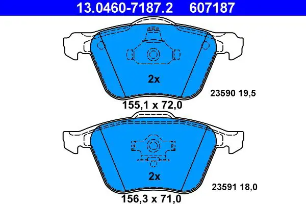 Handler.Part Brake pad set, disc brake ATE 13046071872 1